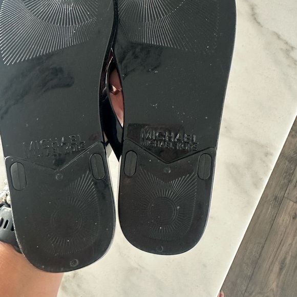 Michael Kors “Lillie” Black and Gold Jelly Thong Sandals in Size 7 - Picture 3 of 5